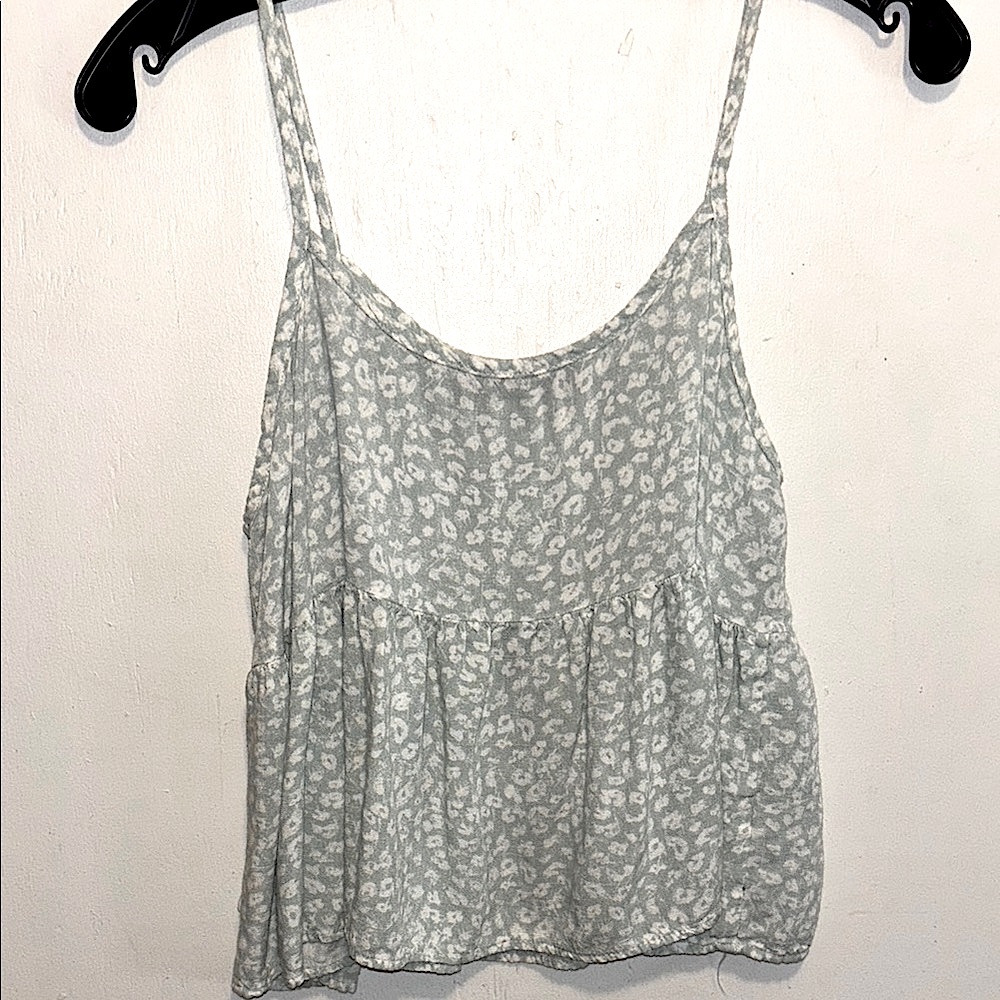 Smocked Peplum Camisole with Spaghetti Straps